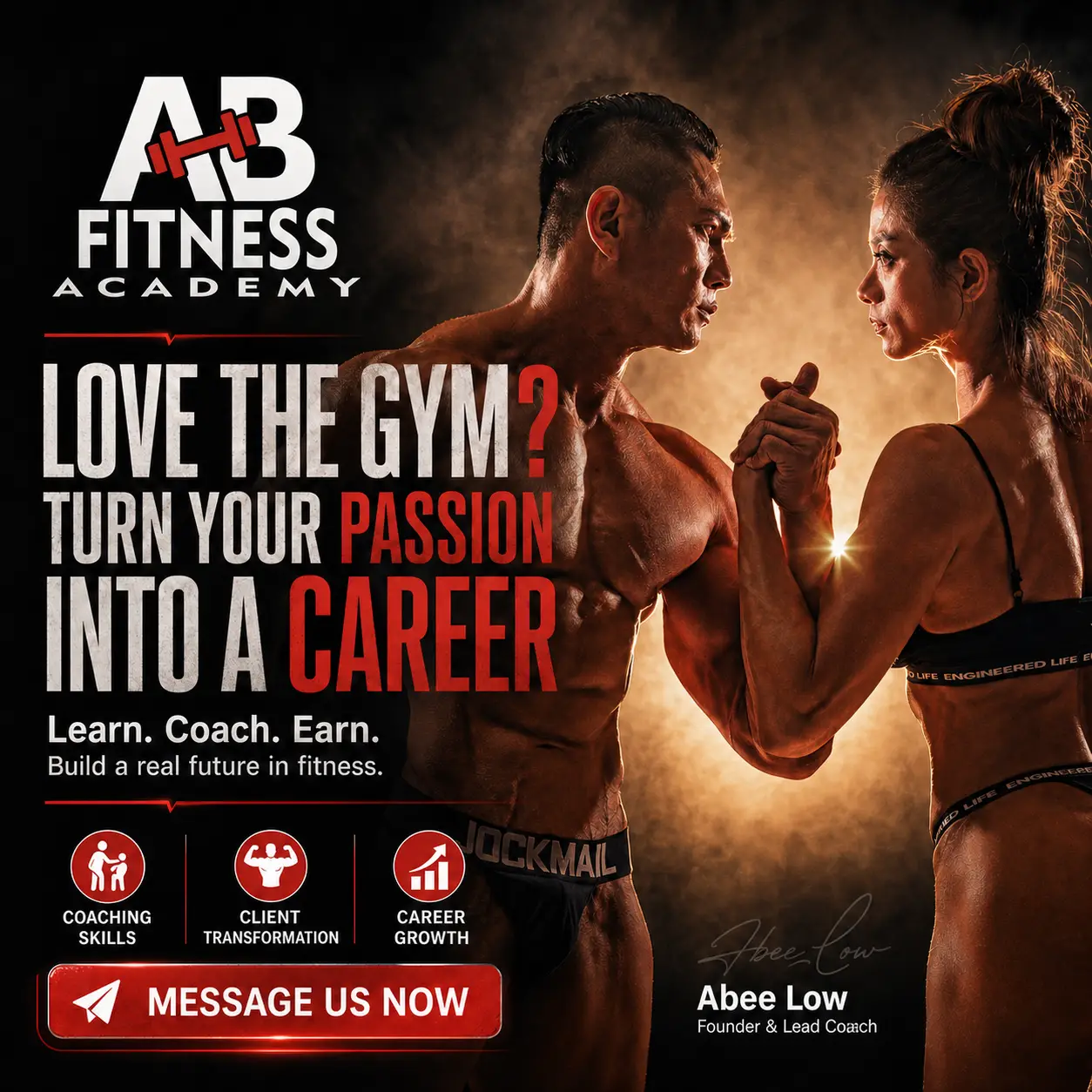 fitness academy Malaysia, personal trainer certification Malaysia, body transformation programme Malaysia, personal trainer Petaling Jaya, personal trainer Ipoh, PT course Malaysia, gym career, AB Fitness Academy, Abee Low.